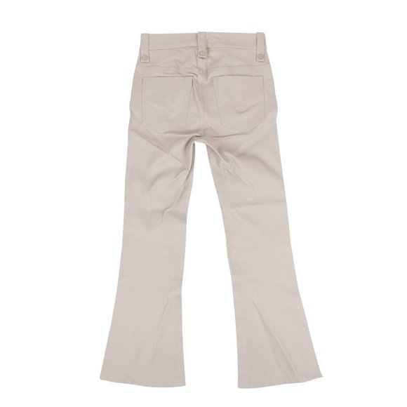 UNRAVEL PROJECT Ice Gray Leather Lace-Up Front Cropped Pants Size 27 $2170 - Picture 3 of 4